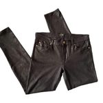 7 For All Mankind black faux leather zip front skinny pants Photo 9