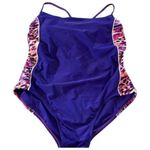 Catalina Plus Size  Sporty Racerback Purple Swimsuit Size 1X/16W EUC #1103 Photo 1