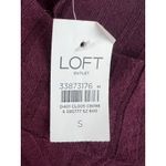 Ann Taylor LOFT Mock Neck Ribbed Pullover Knit Blouse in Burgundy Small Photo 4