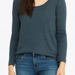 Loft  Women's Gray with Gold Polka Dot Top Photo 0