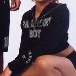 NEW Basement Boy 2021 Cropped Zip Up Jacket XL Black Gray Photo 0