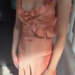 Musera Peach Satin Dress Orange Photo 0