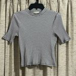 Boden USA Boden High Neck Cropped Stripe Ribbed Pullover Photo 0