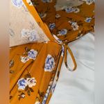 Altar'd State Altar’d State Mustard Yellow Floral Faux Wrap Midi Dress size small Photo 2