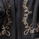 Embroidered/Beaded Open Cardigan Sweater Black Size M Photo 4