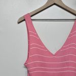 STAUD NWT Dana Dress Sz XL Pink White Ombre Striped Ribbed Knit Midi Stretch Photo 3