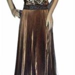 Camille La Vie  Animal Print Beaded Evening Gown 8 Photo 1