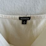 MONROW Cream Light Beige Draped Ribbed Knit Supima Cotton Tank Top Womens Medium Photo 3