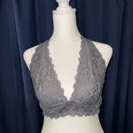Free People NWOT  Grey Galloon Lace Halter Bra Medium Photo 0