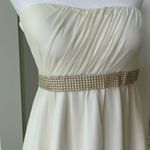 Tigerlily Vintage Y2K Tiger Lily Ivory Strapless Chiffon Mini Dress Pearl Embellished Sz M Photo 7