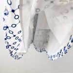 Alexis  Target Isaias Dot Tulip Sleeve Embroidered Shirt Dress in White Blue Photo 5