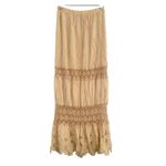 Solitaire by Ravi Khosla Boho Tiered Lace Maxi Skirt Bohemian Festival Country Photo 4