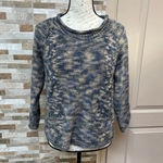 Design History  women wool blend short cropped sweater with pockets Blue Size M Photo 4
