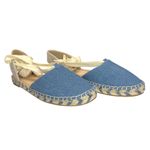Loft Ann Taylor  Chambray Lace Up Espadrille Flats Size 9 EUC Photo 1