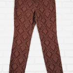 Kim Rogers‎ Vintage America Matchstick Skinny Damask Print Pants 10 Brown Photo 0