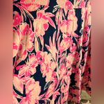 Lilly Pulitzer Pink and Blue Floral and Ruffle Midi dress navy blue hot pink Photo 11