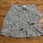 Altar'd State Altard State Pull on Mini Skirt Women's Large Cream Black Leopard Ruffle Front Photo 0