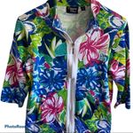 Vintage floral pattern Zip up jacket Green Photo 1