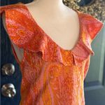 ZARA  Orange and Pink Patterned Sleeveless Top size L NWT Photo 1