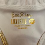 Lilly‎ Pulitzer Luxletic Lindsay Sports Bra UPF 50+ Size Medium Workout Metallic White Photo 6