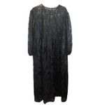Eloquii  Lace Sequin‎ Long Sleeve Maxi Dress Gown Size 16 Black Formal Sheer NWT Photo 1