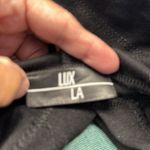 Lux LA  Sweatshirt Short Sleeve Hooded Crop Top Black Size Small EUC #5721 Photo 2