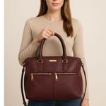 Nine West 15" x 9" x 4" Burgundy Tote Bag With Dual Handles & Adjustable Strap Photo 4