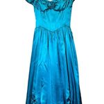 Gunne Sax 1960s Romantic Renaissance Bridal Collection Tooled Satin Dress Photo 1