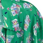 ZARA Front Twist Crop Top Green Printed Photo 3