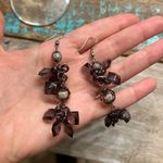 Black beaded earrings. Photo 0