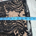 Free People  Black Night Shimmer Mini Dress Sequin Lace V Neck Size 6 OB553497 Photo 10