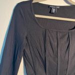 Sincerely Jules Blue Fitted Crop Top Blouse with Long Sleeves Plate Front SZ S Photo 4