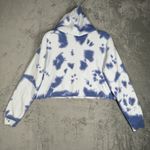 Wild Fable  Shirt Women Large Blue White Tie‎ Dye Crop Hoodie Casual Athleisure Photo 2