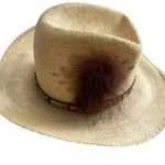 The Great Western Feather Straw Cowboy Cowgirl Hat Unisex, Country, Coachella, Tan Photo 0