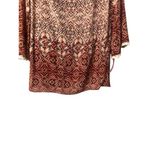 Xhilaration NWT‎ Boho Bell Sleeve Dress/Tunic L Beige Red Paisley Chiffon Earthy Romantic Photo 3