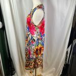 Seven Islands New York Women's Sleeveless Floral Print Button Front Midi Dress L Blue Size L Photo 6