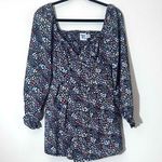 Princess Polly Floral Romper Shorts size 4 Smocked Long sleeve V neck Photo 0