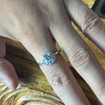 Natural Aquamarine Sterling Silver Ring Size 9 Photo 3