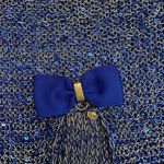 Vintage 90 S miss shop silver and blue see through bow long sleeve top size m Silver Size M Photo 3