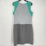 Sharagano  Career Sheath Dress Size 14 Colorblock Mint‎ green & Gray plus Photo 4