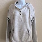 Thread and Supply  Fleece Snap Up Hoodie Hooded Sweatshirt Grey Women’s Medium Photo 0