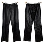 DKNY NWOT 100% Leather Black Mid Rise Bootcut Pants Size 8 Photo 1