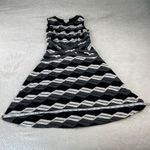 ECI  New York‎ Fit & Flare Dress Womens 8 Black White Geometric Sleeveless Lined Photo 7