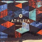 Athleta Be Free Mesh Leggings Womens Size S Blue Geo Stash Pockets Full Length Photo 8