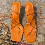 Orange lace up heels Size 11 Photo 0