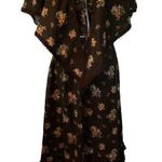 Handmade Vintage Floral 3 Piece Set Womens 4/6? Sleeveless Top Skirt Shawl Brown Photo 1