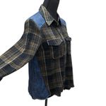Free People  Road Trip Flannel Top‎ Women's Size XS Denim Button Up Long Sleeve Photo 5