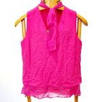 Belissimo Pink Cut out V Neck Neck Tie Top Photo 0