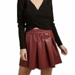 Burgundy faux leather skirt Red Photo 5