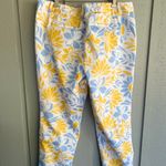 Liz Claiborne  Women’s size 18 Emma Floral Ankle Jeans in Yellow and Cool Blue Photo 1